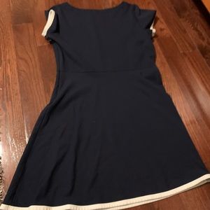 J Crew navy and white fit and flare dress, size 8